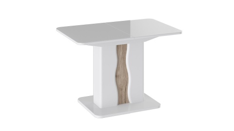 Стол Раздвижной «Шеффилд» исп. 1 Белый глянец/Дуб Делано/ Д-1100/1417 x Ш- 701 мм x В-752 мм